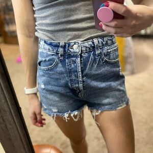 Target dark and light wash jean shorts